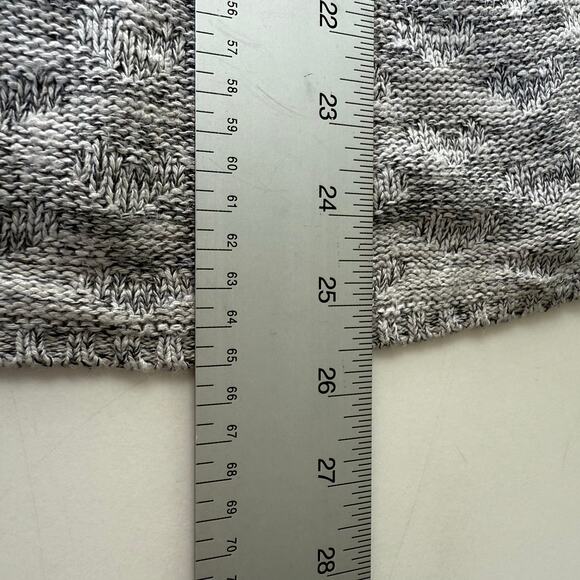 M. Rena Knit Sweater Gray Marled Textured Dolman Short Sleeves USA Made Size L - Picture 13 of 15